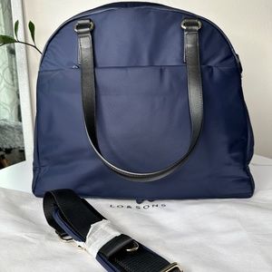 BRAND NEW/NEVER USED- Lo & Sons O.G. 2 - Navy with Nappa Leather Straps